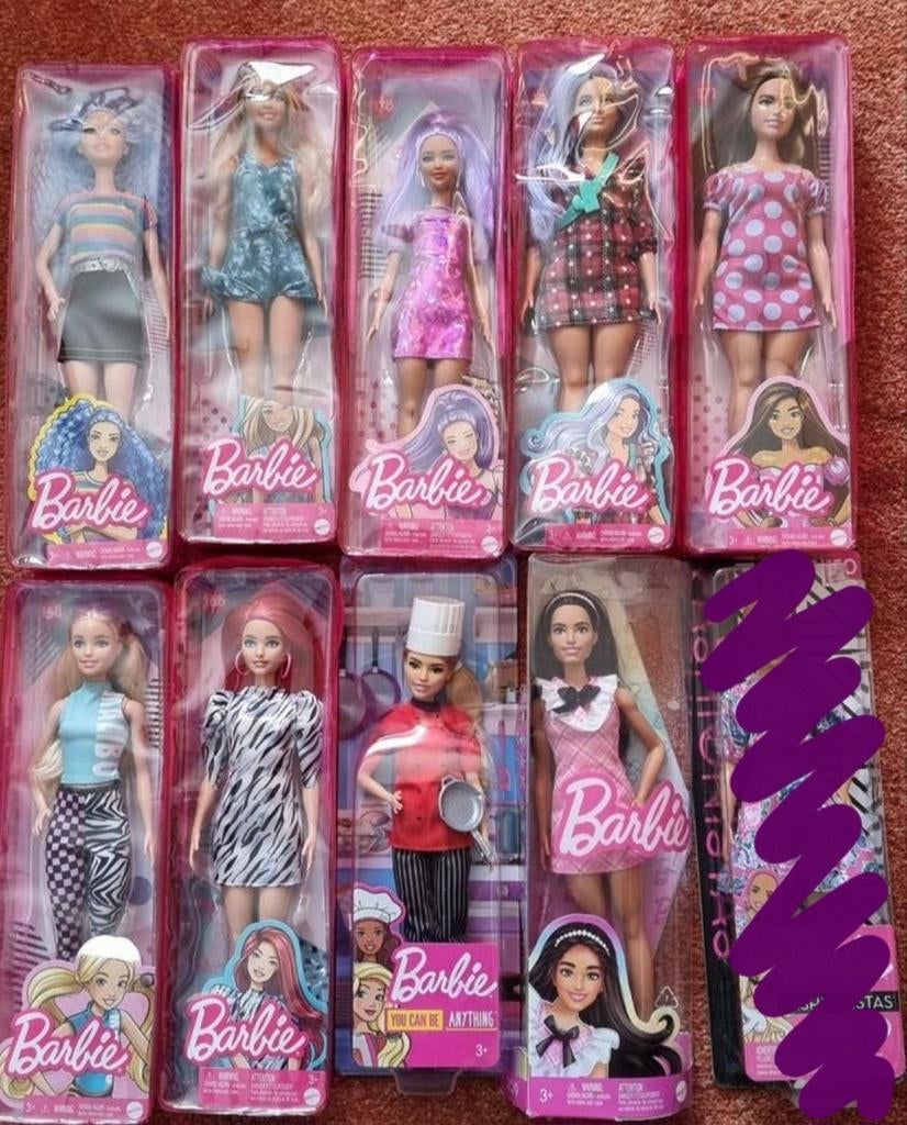 9 Fashionista barbies.  Als nieuw, Ophalen of Verzenden, Zo goed als nieuw, Pop