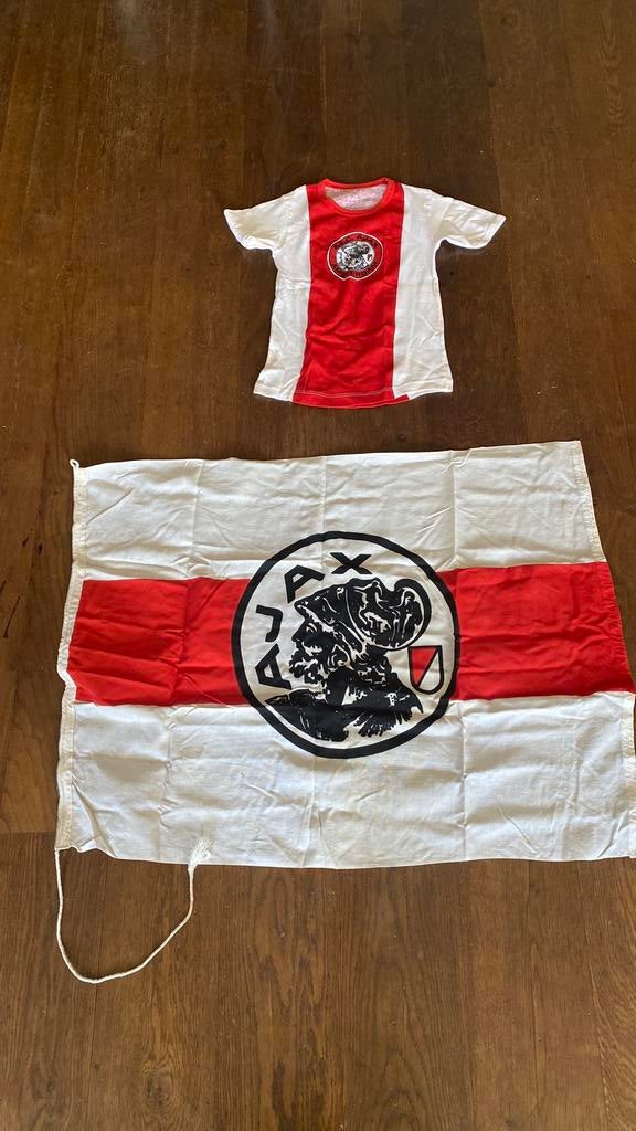 Vintage ajax vlag en kinder t shirt, Ophalen of Verzenden, Gebruikt