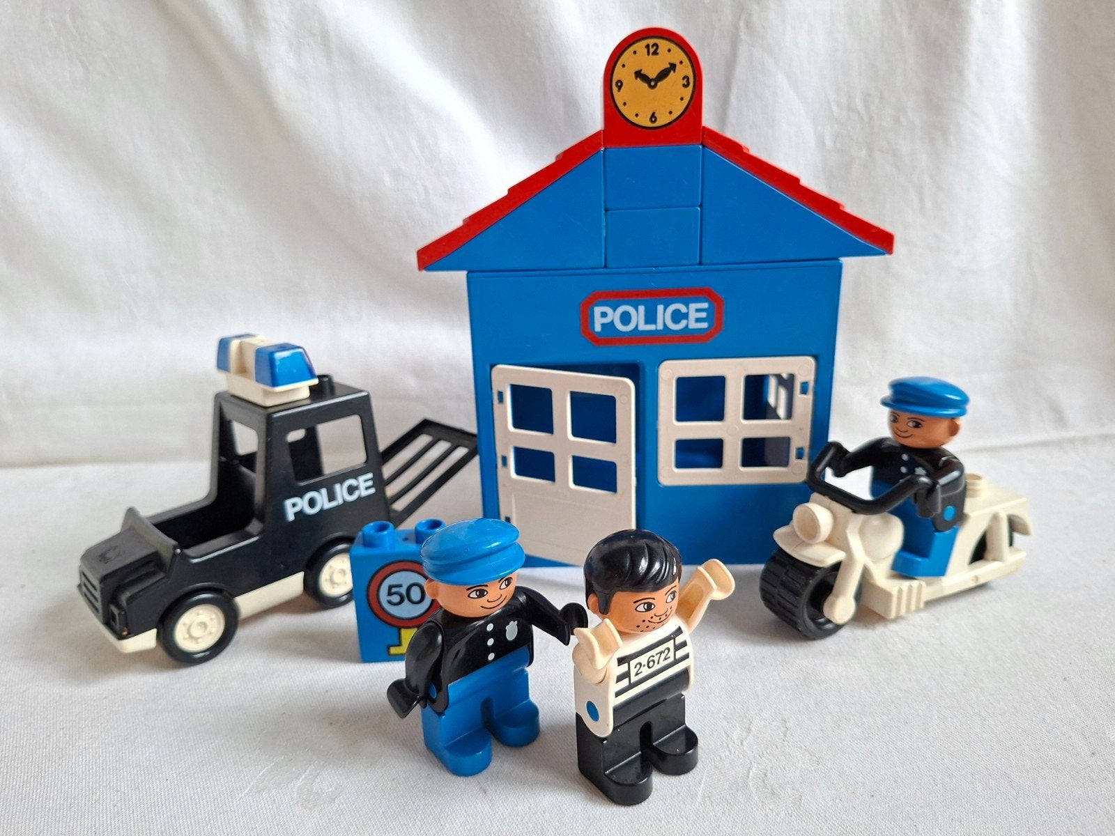 Vintage Duplo set 2672 Politiebureau Police Station, Gebruikt, Ophalen of Verzenden, Duplo, Complete set