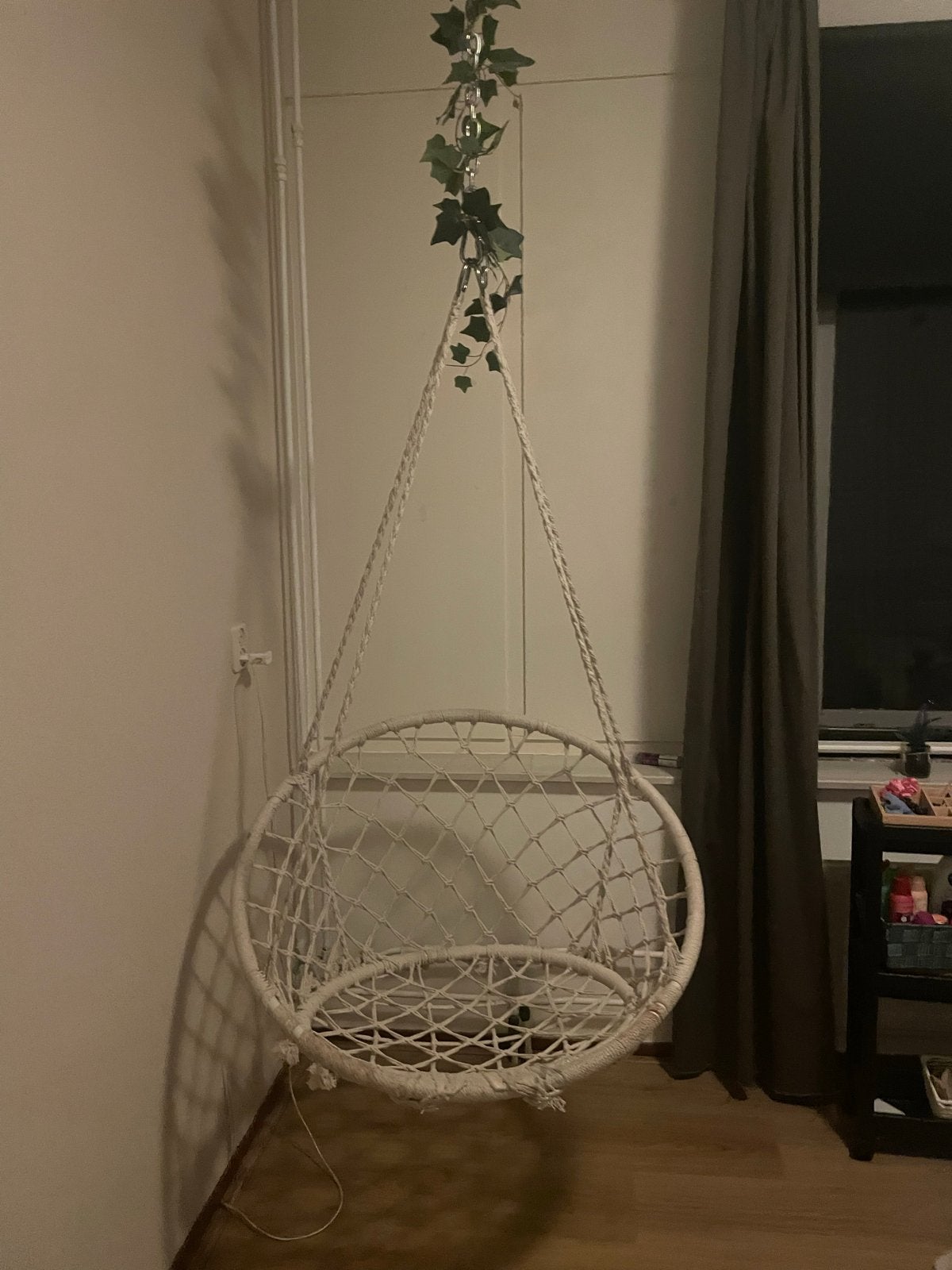 Hangstoel Macramé Wit - Comfortabel en Stijlvol, Ophalen, Gebruikt, Wit, Metaal