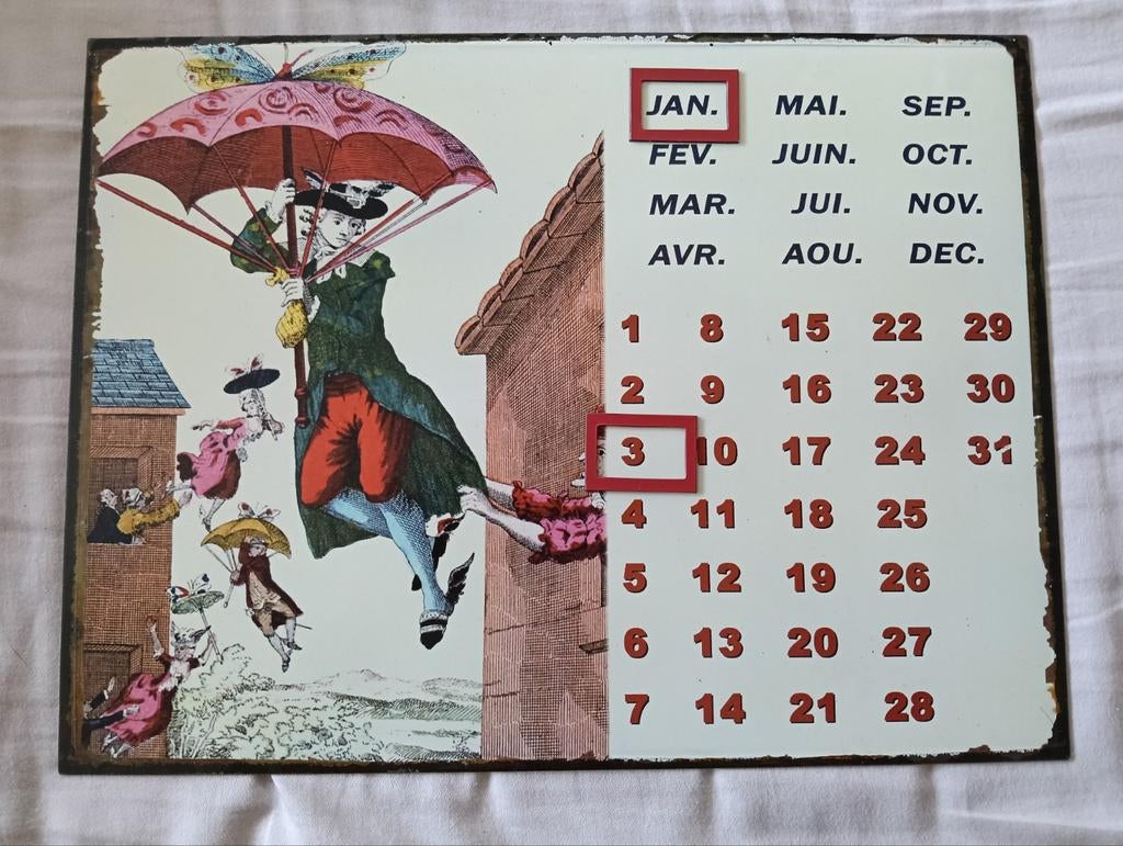 Kalender (staal, magnetisch), Diversen, Kalenders, Ophalen, Maandkalender