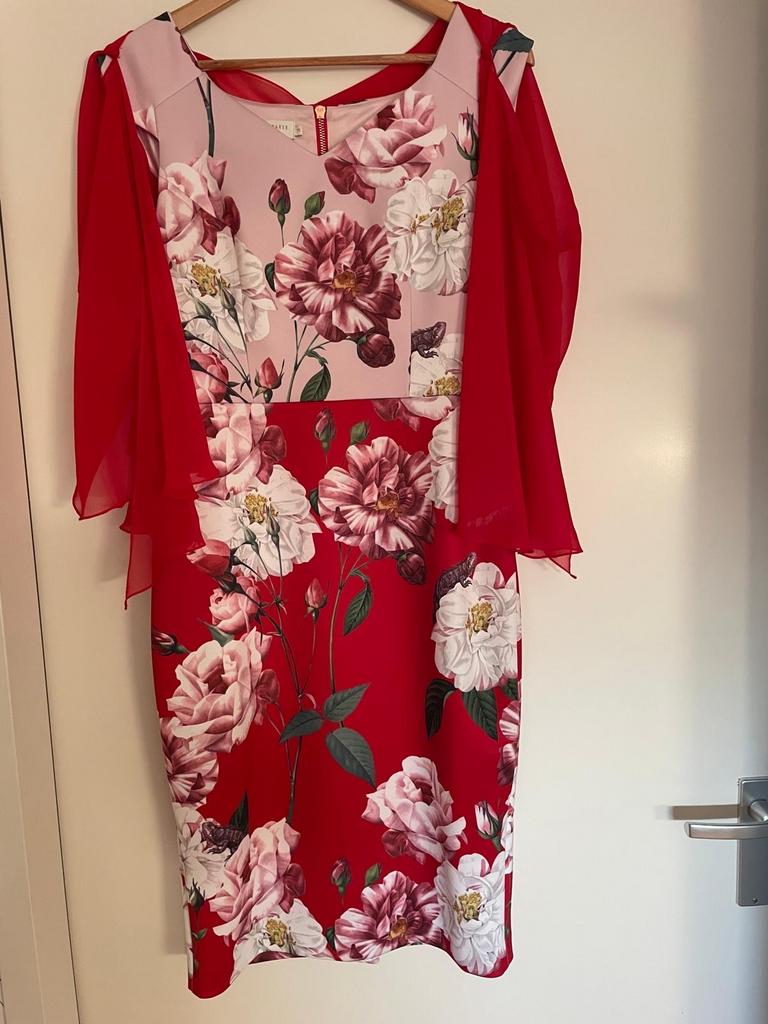 Prachtige jurk van Ted Baker - ideaal voor bruiloften, Maat 38/40 (M), Ophalen of Verzenden, Zo goed als nieuw, Knielengte