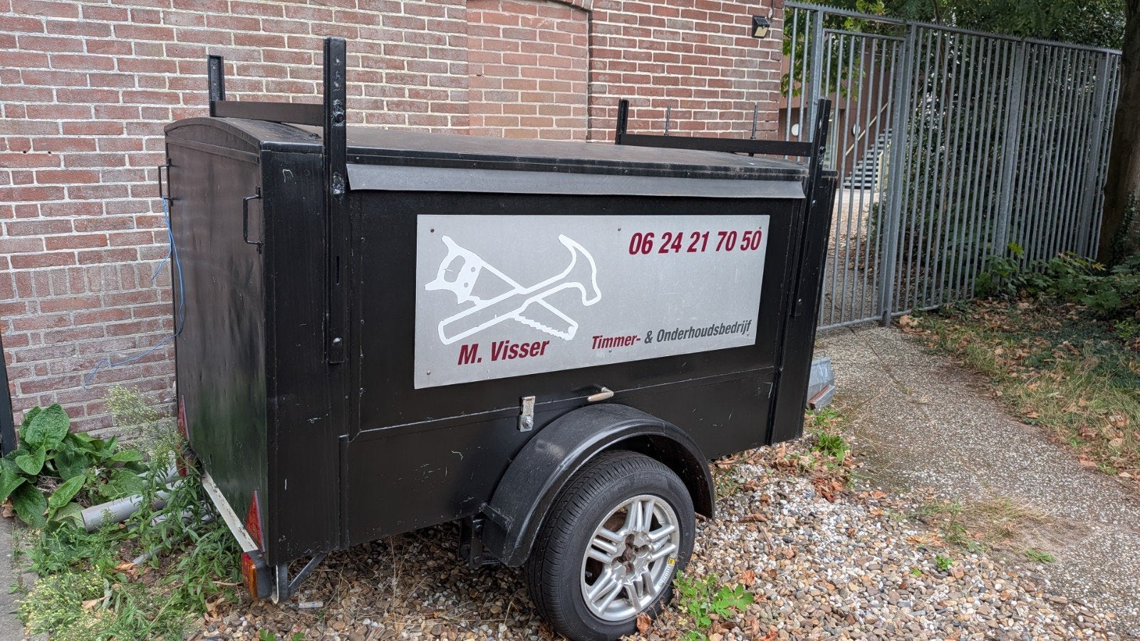 Dichte ongeremde aanhangwagen 1.46x2.90m, Ophalen, Gebruikt