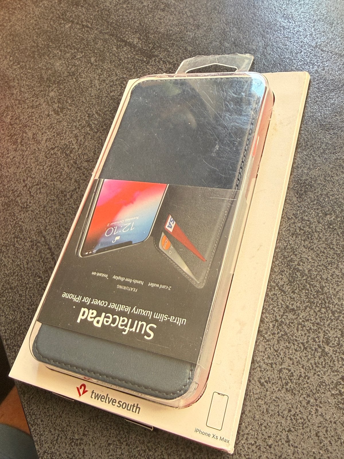 Twelve South SurfacePad iPhone Xs Max - Cognac Leer, Telecommunicatie, Pasjeshouder, Bruin, Nieuw, Hoesje of Tasje