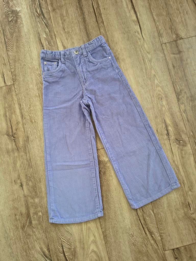 Zgan lila corduroy broek met wijde pijpen, flared Hema, 110., Broek, Meisje, Onb, Ophalen of Verzenden