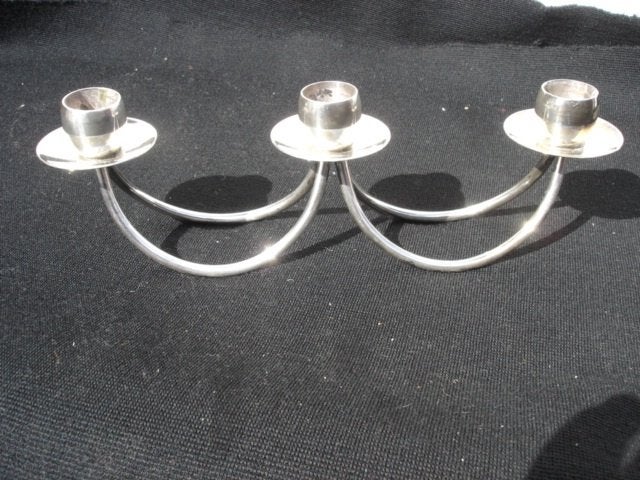 Vintage Deens design silver plated kandelaar Berg