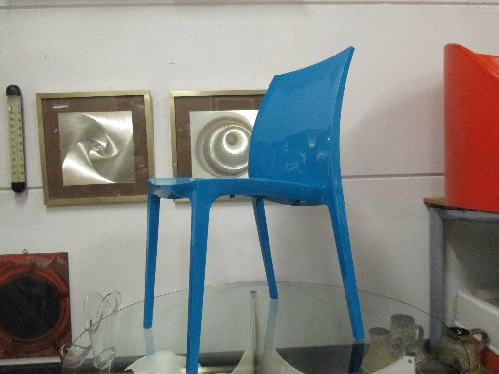 blauw kunststof Allibert vintage design stoel retro vintage, Kunststof, Gebruikt, Blauw, ?