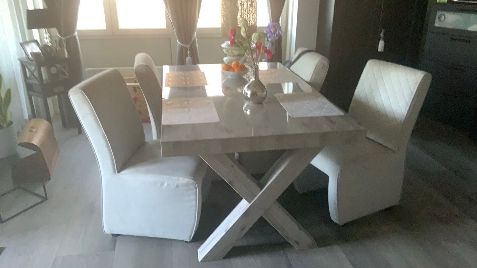 Elegante eetkamerstoelen - Zeer netjes, Ophalen, Overige kleuren, Zo goed als nieuw, Stof