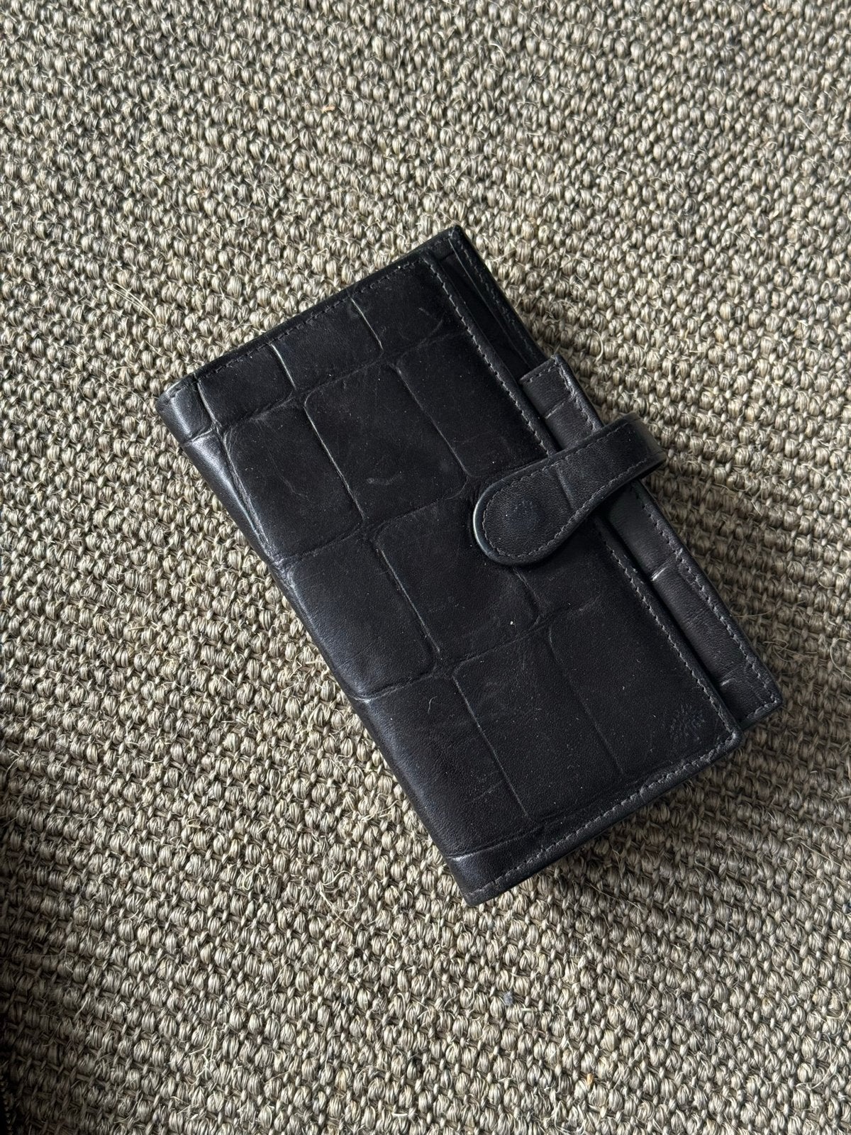 Mulberry Croco Leer Portemonnee & Telefoonhouder, Overige merken, Gebruikt, Zwart, Ophalen of Verzenden