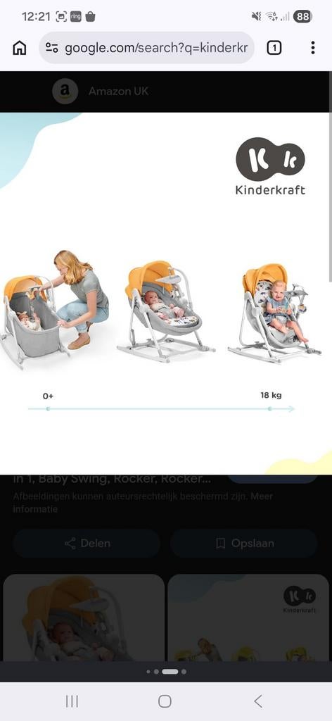 Kindercraft nola babystoel/wieg., Kinderen en Baby's, Babywiegjes en Ledikanten, Ophalen, Zo goed als nieuw, Wieg