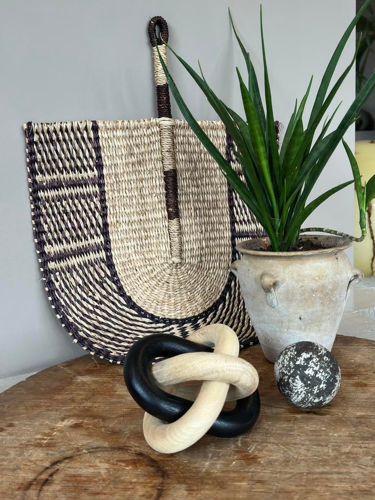 Decoratieve houten knoop – zwart & naturel, Ophalen of Verzenden, Zo goed als nieuw, X, X