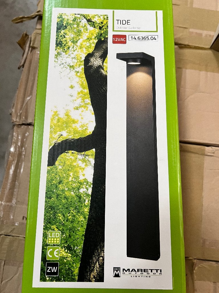4x Maretti Tide LED buitenlamp – 12V – zwart – nieuw in doos, Ophalen, Minder dan 50 watt, Staande lamp, Netvoeding