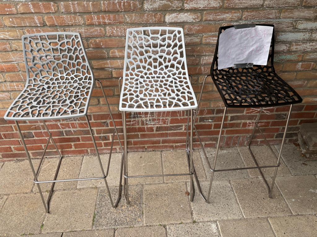Barkrukken 12 stuks, Huis en Inrichting, Barkrukken, 5 krukken of meer, Ophalen, Zo goed als nieuw, 60 tot 90 cm