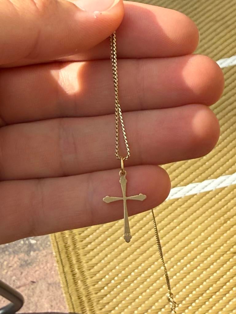 Ketting goud kruis, Ophalen of Verzenden, Zo goed als nieuw, Goud, Goud