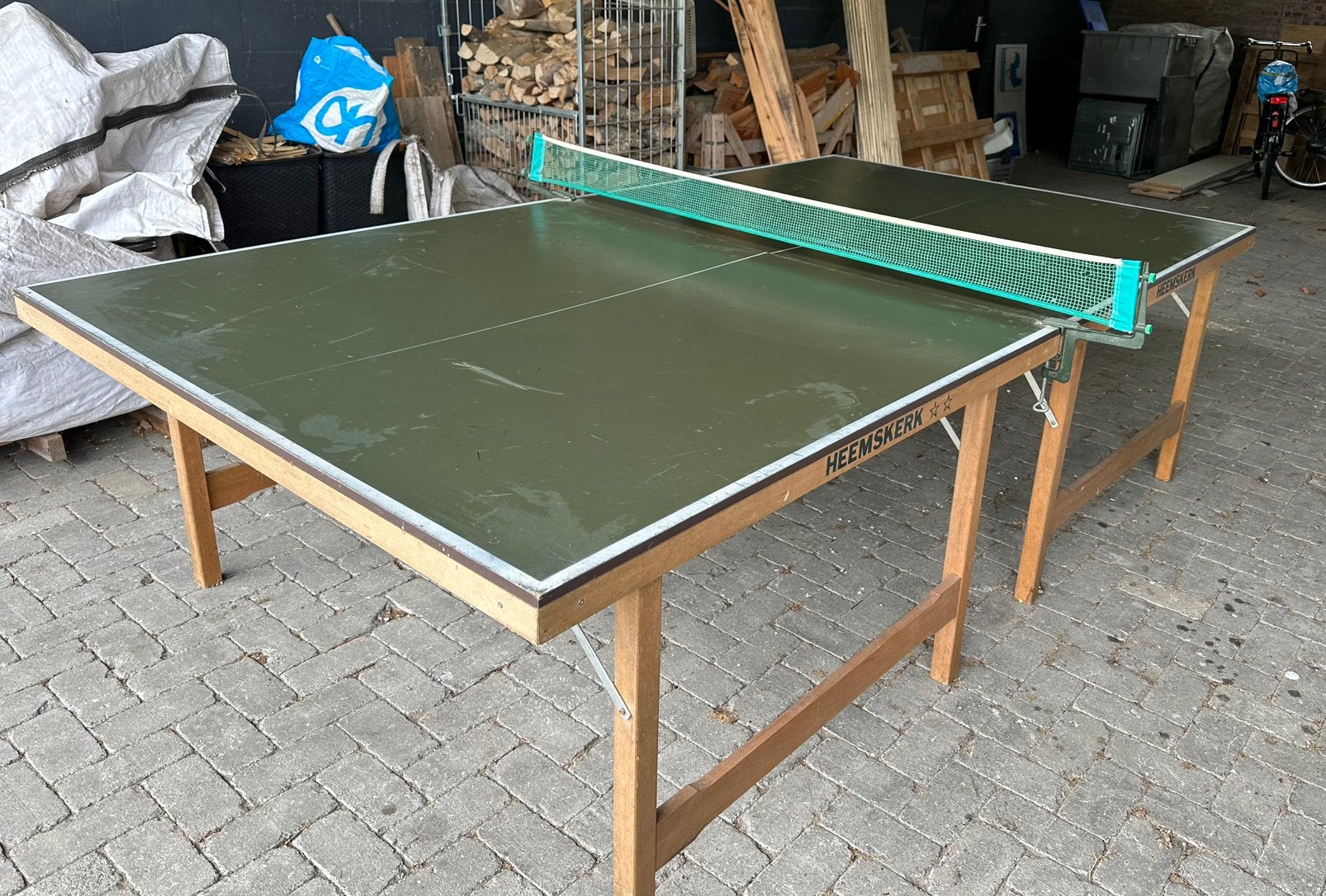 Tafeltennistafel/pingpongtafel heemskerk, Ophalen, Gebruikt, Tafel Indoor, Inklapbaar
