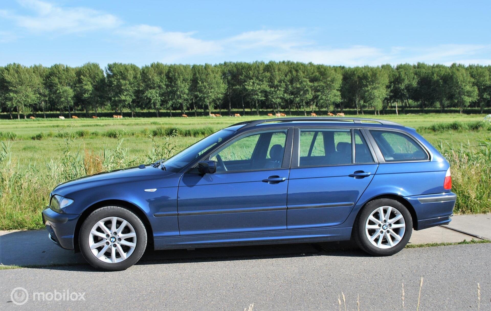 BMW 3-serie Touring 318i LifestyleExe. E46 Voll.Hist., Auto's, BMW, 13 km/l, Achterwielaandrijving, Blauw, Leder en Stof