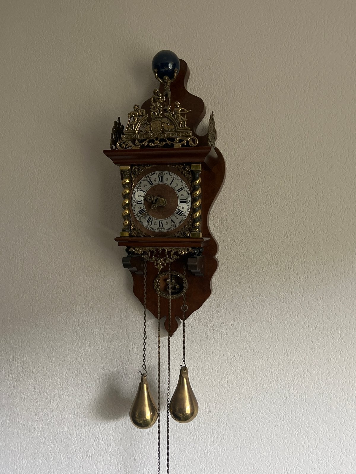 Antieke Zaanse Klok met Atlas en Gewichten, Antiek en Kunst, Antiek | Klokken, Ophalen of Verzenden