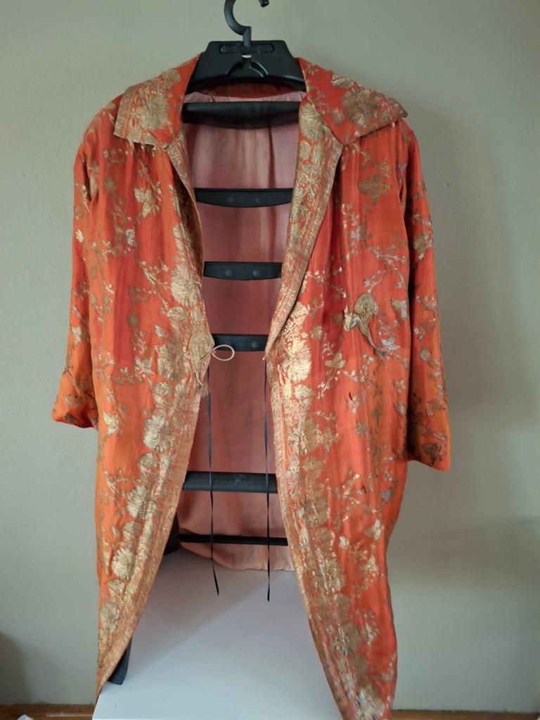 Vintage Zijden Kimono/Jas met Gouden Borduurwerk, Antiek en Kunst, Antiek | Kleding en Accessoires, Ophalen of Verzenden, Dames