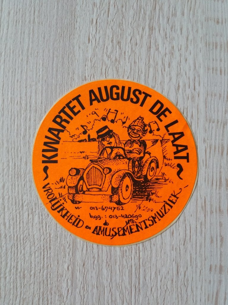 sticker Amusementsmuziek KWARTET AUGUST DE LAAT, Ophalen of Verzenden, Zo goed als nieuw, Overige typen