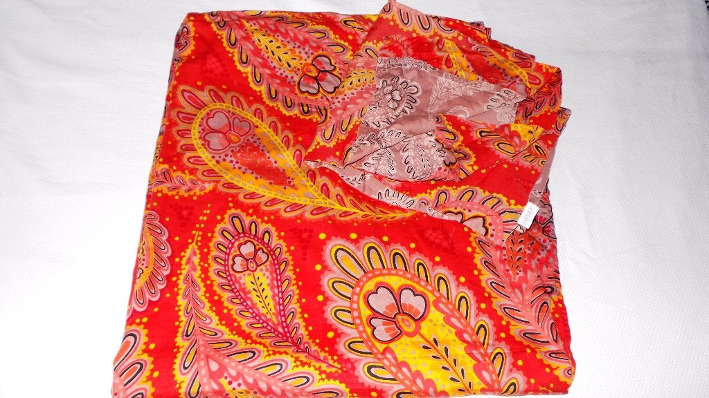 Essenza Dekbedovertrek met Kussensloop - Rood/Geel Paisley, Huis en Inrichting, Eenpersoons, Meerkleurig, Dekbedovertrek, Katoen