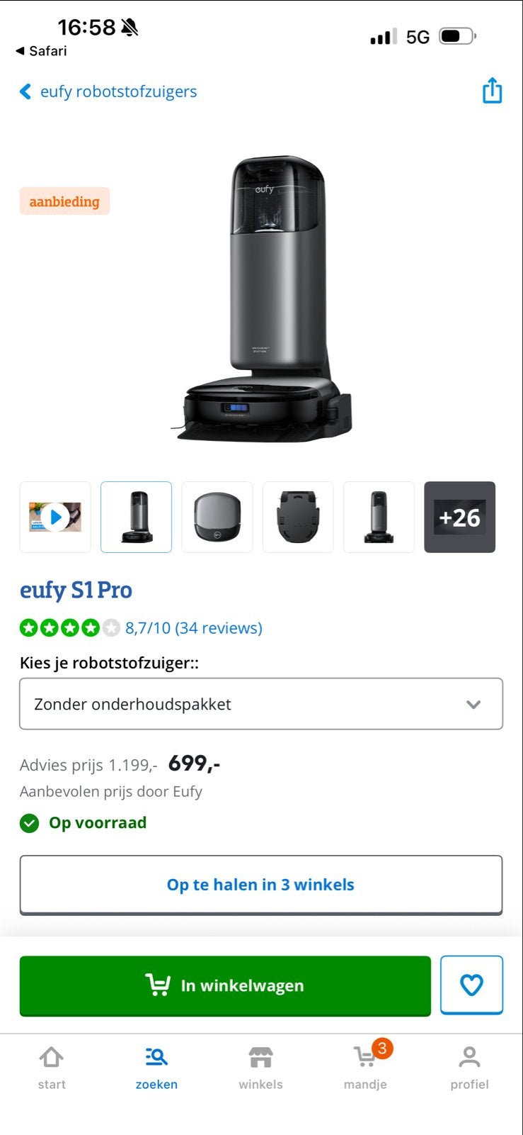 Eufy S1 Pro Robotstofzuiger - Nieuw in doos, Overige merken, Automatisch legen, Nieuw, Ophalen of Verzenden