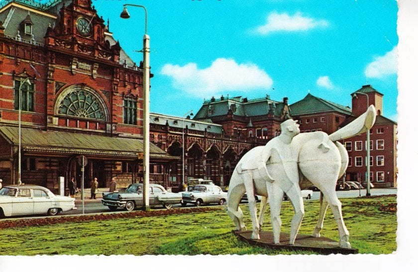 GRONINGEN,- Station met Peerd van Ome Loeks. 15-07, Ophalen of Verzenden, 1960 tot 1980, Ongelopen, Groningen