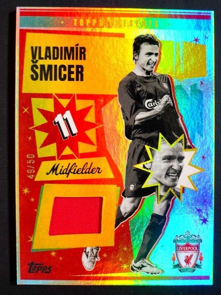 Vladimir Smicer Match Worn Relic /50 Topps Liverpool, Ophalen of Verzenden, Zo goed als nieuw, Buitenlandse clubs, Spelerskaart