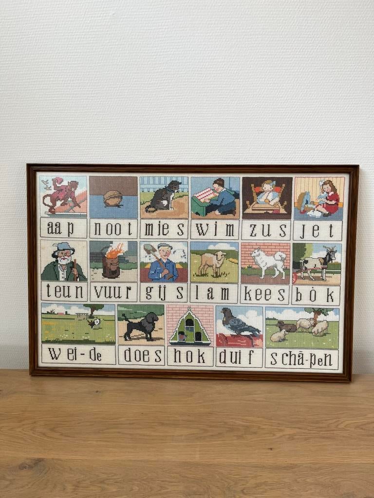 Geborduurde leesplank 85x56, Antiek en Kunst, Ophalen, Overige thema's