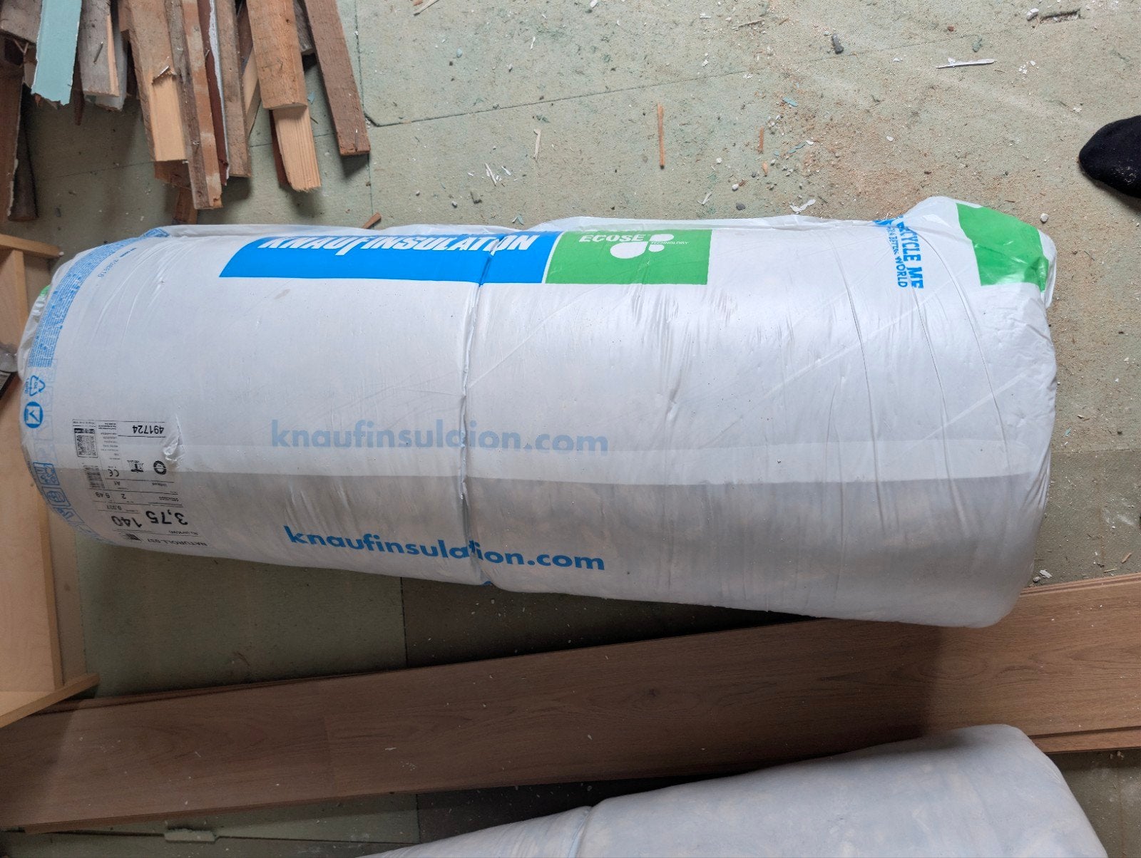 Knauf Naturoll 037 Glaswol isolatie 4 rollen, Ophalen, 12 cm of meer, Nieuw, Muurisolatie