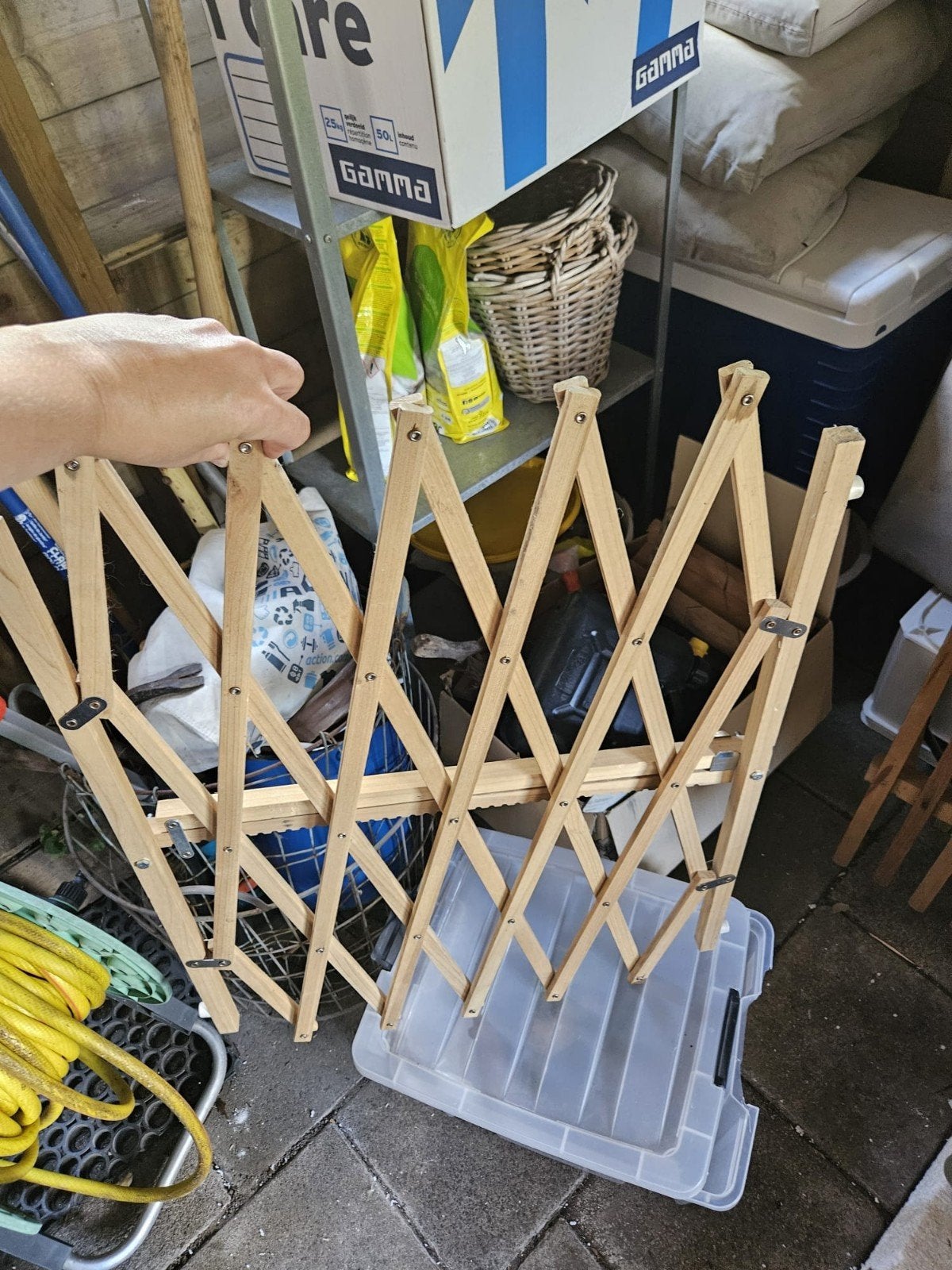 Houten traphekje, uitschuifbaar, Gebruikt, Overige typen, Ophalen of Verzenden, Hout