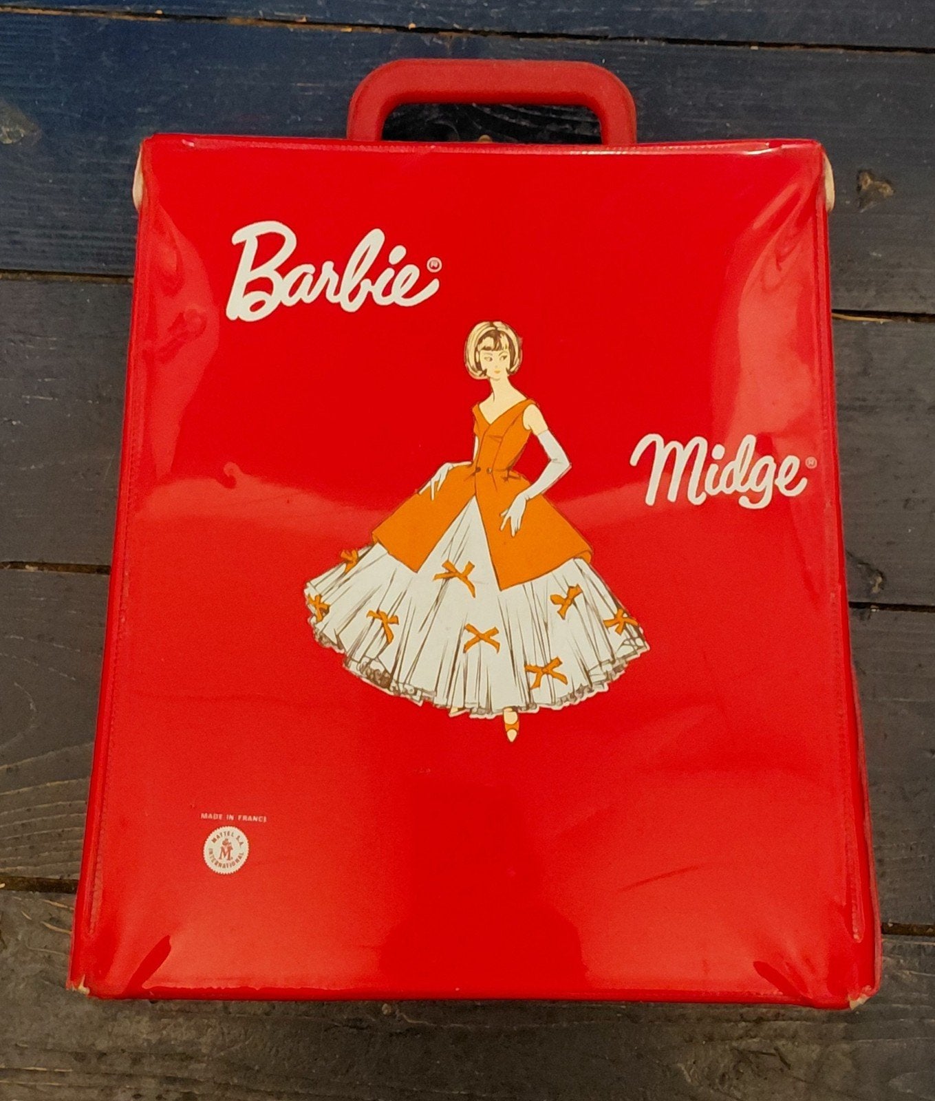 Vintage Barbie Koffer (1964) met pop en kleding, Ophalen of Verzenden, Gebruikt