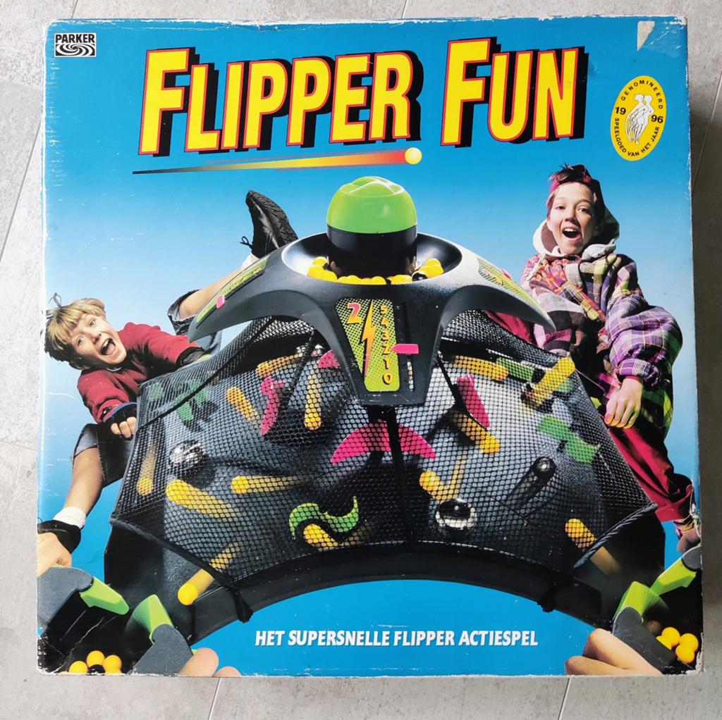 Flipper Fun: Het Supersnelle Flipper Actiespel, Drie of vier spelers, Ophalen of Verzenden, Gebruikt, Parker