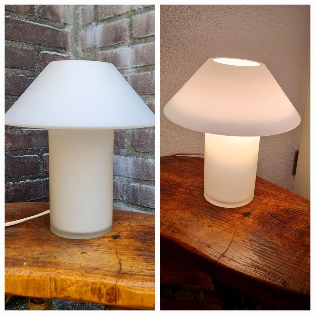 Hala Zeist tafellamp mushroom opaal glas onbeschadigd mooi, Ophalen, Modern vintage interieur design, Minder dan 50 cm, Glas
