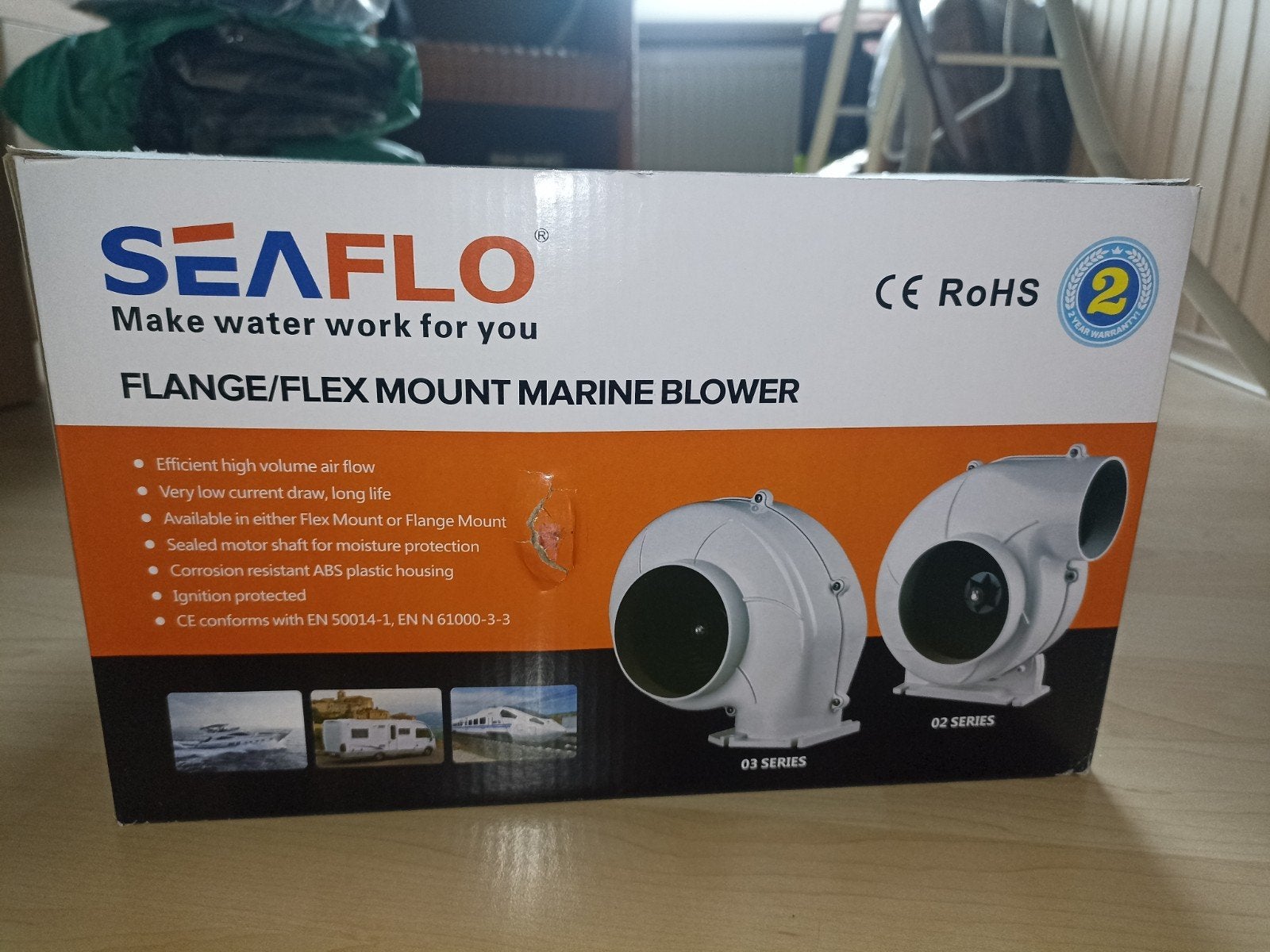 Seaflo Marine Blower - Flange/Flex Mount Ventilator, Watersport en Boten, Ophalen of Verzenden, Nieuw, Motor en Techniek