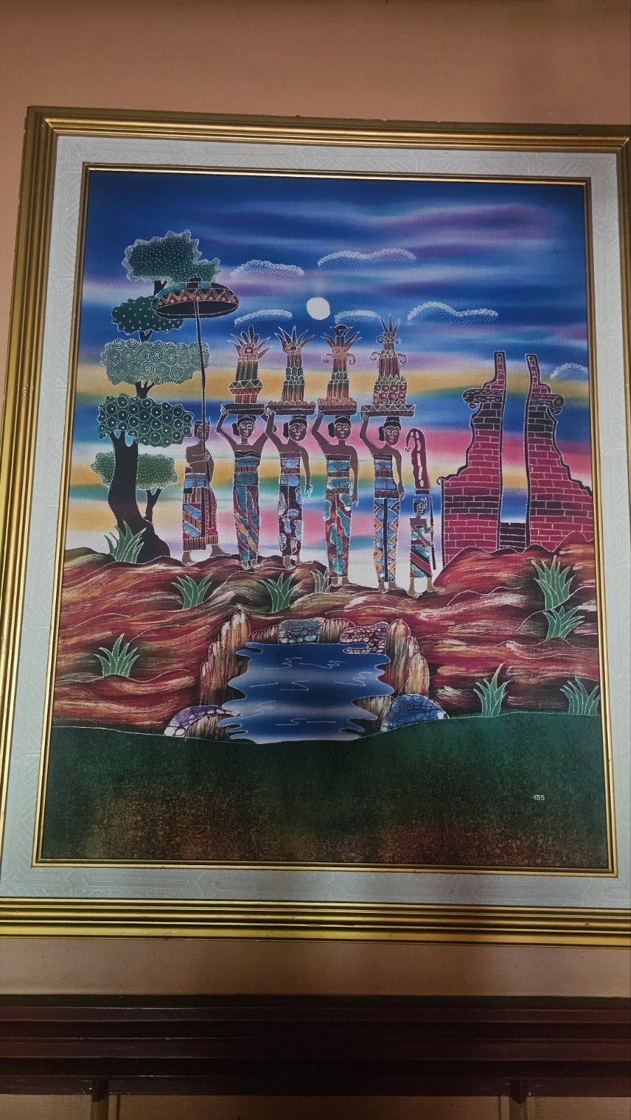 Indonesische batik schilderijen., Ophalen of Verzenden