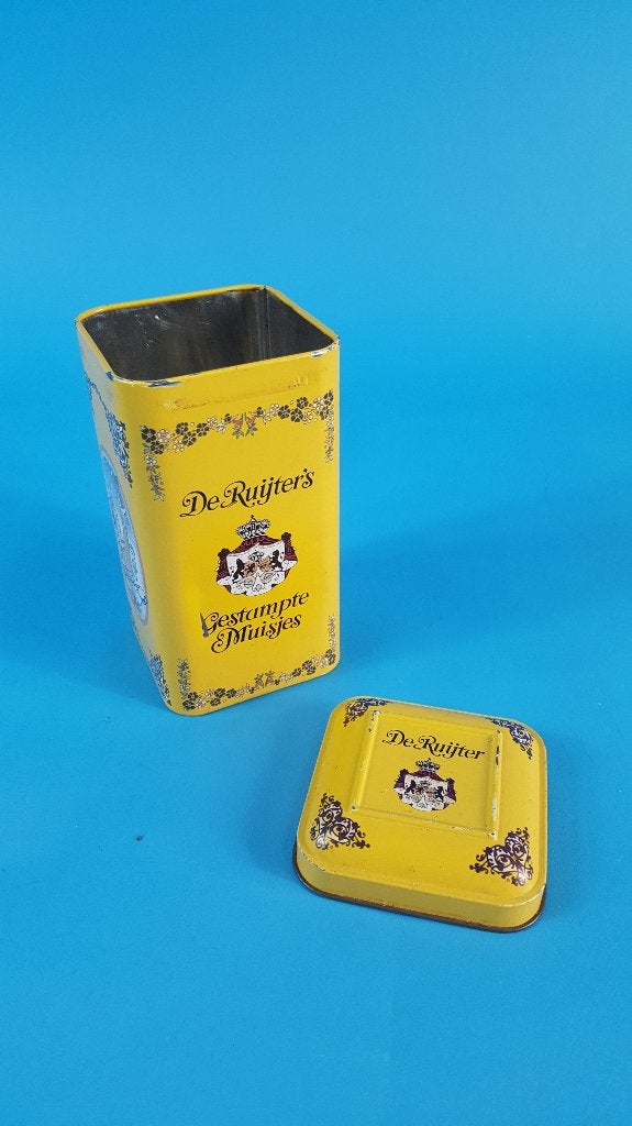 Vintage blik De Ruijter's Gestampte Muisjes. 6C6, Ophalen of Verzenden, Gebruikt, Koek(jes)
