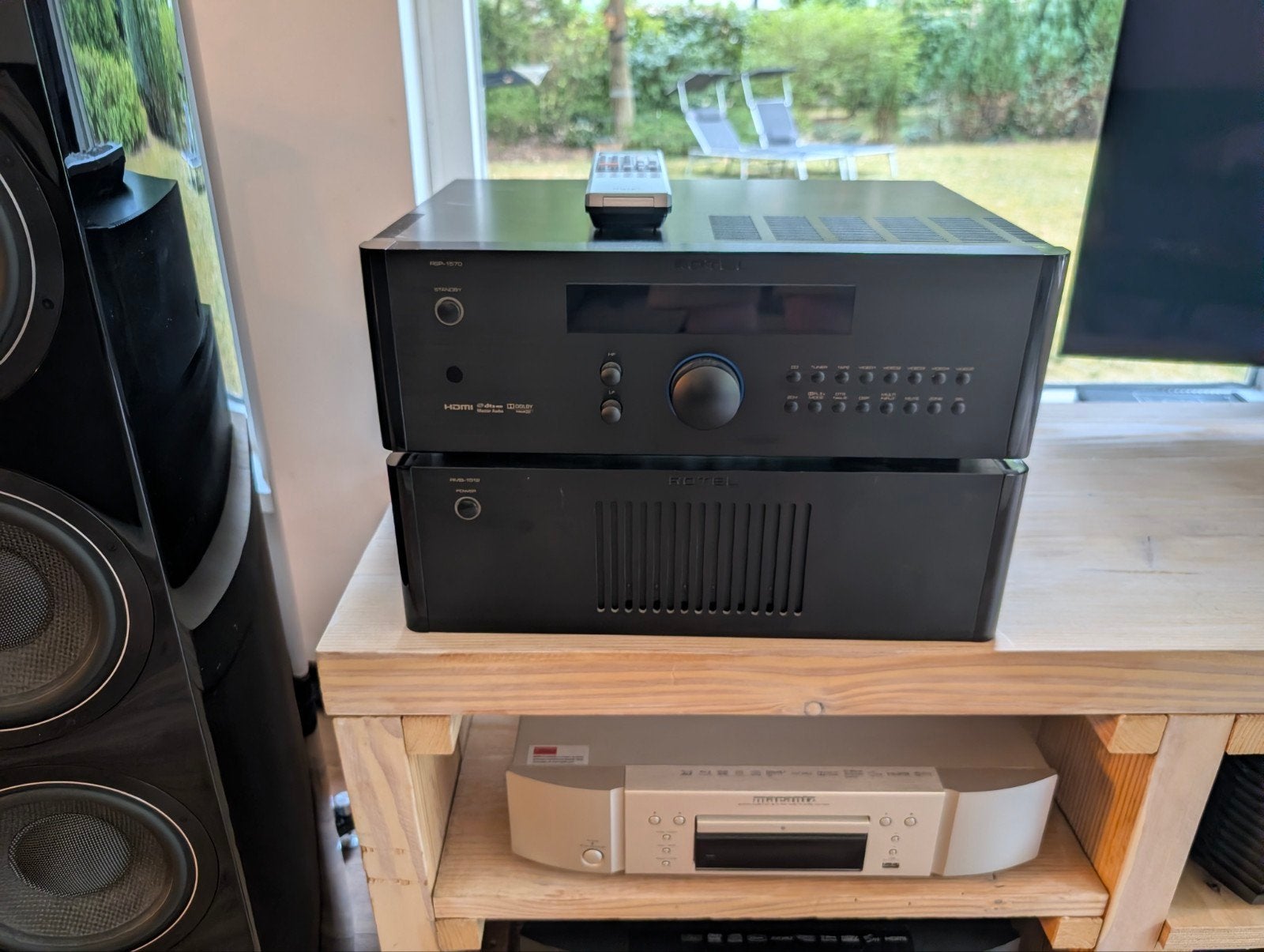 Rotel RSP1570 + RMB1512 (6 van 12 kanalen storing Poweramp), Ophalen, 120 watt of meer, Overige merken