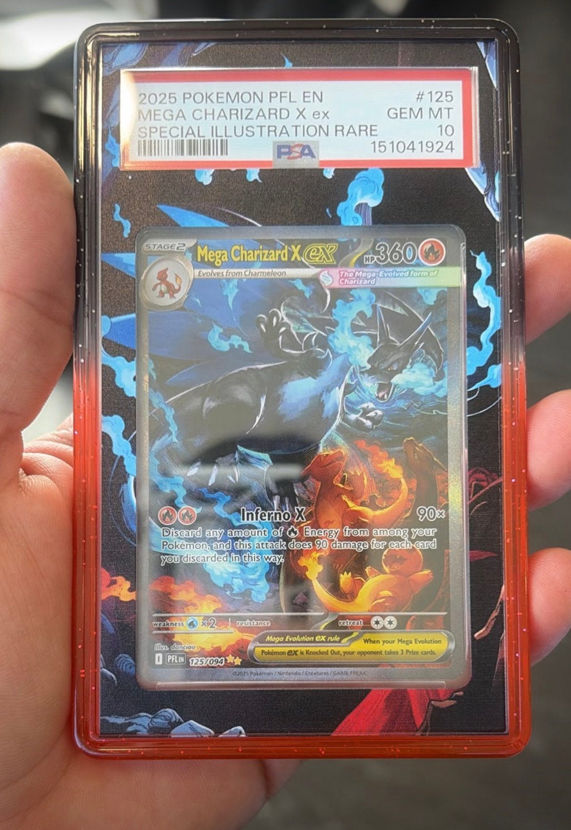 Charizard Ex 151 Extended Art PSA UV-printed bumperguard, Ophalen of Verzenden, Nieuw