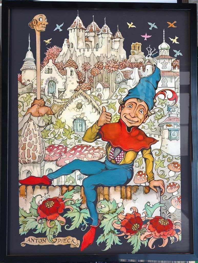 Poster in Frame Efteling Sprookjesbos A. Pieck, Verzenden, Nieuw, Beeldje of Poppetje