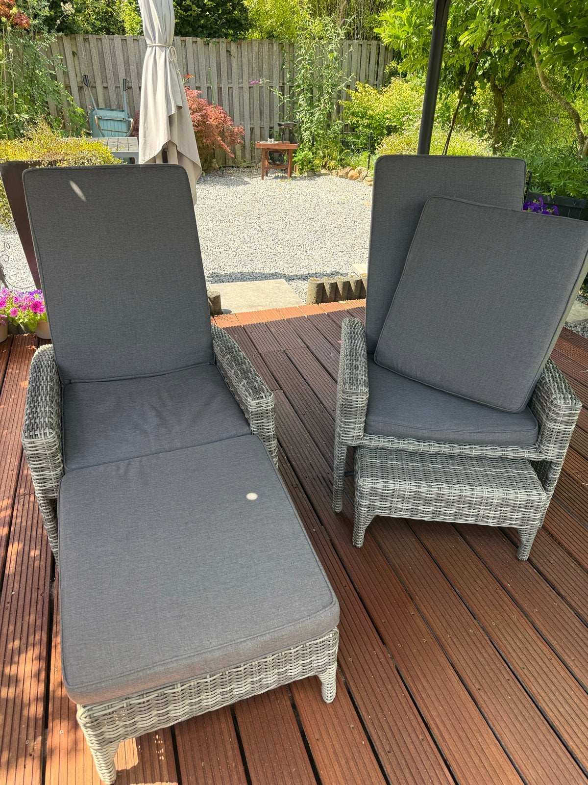 Luxe Wicker stoelen/  Ligbedden met Verstelbare Rugleuning, Ophalen, Zo goed als nieuw, Wicker, Verstelbaar