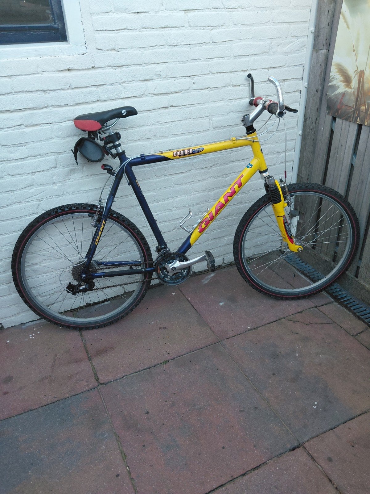 Giant Boulder Team Mountainbike - Geel/Blauw, Fietsen en Brommers, Ophalen, Gebruikt, Hardtail, Giant