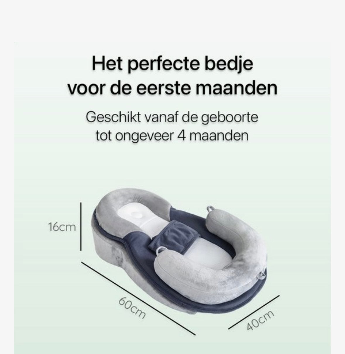 Babynestje met anti-reflux kussen - Verhoogd comfort, Kinderen en Baby's, Babywiegjes en Ledikanten, Ophalen, Zo goed als nieuw
