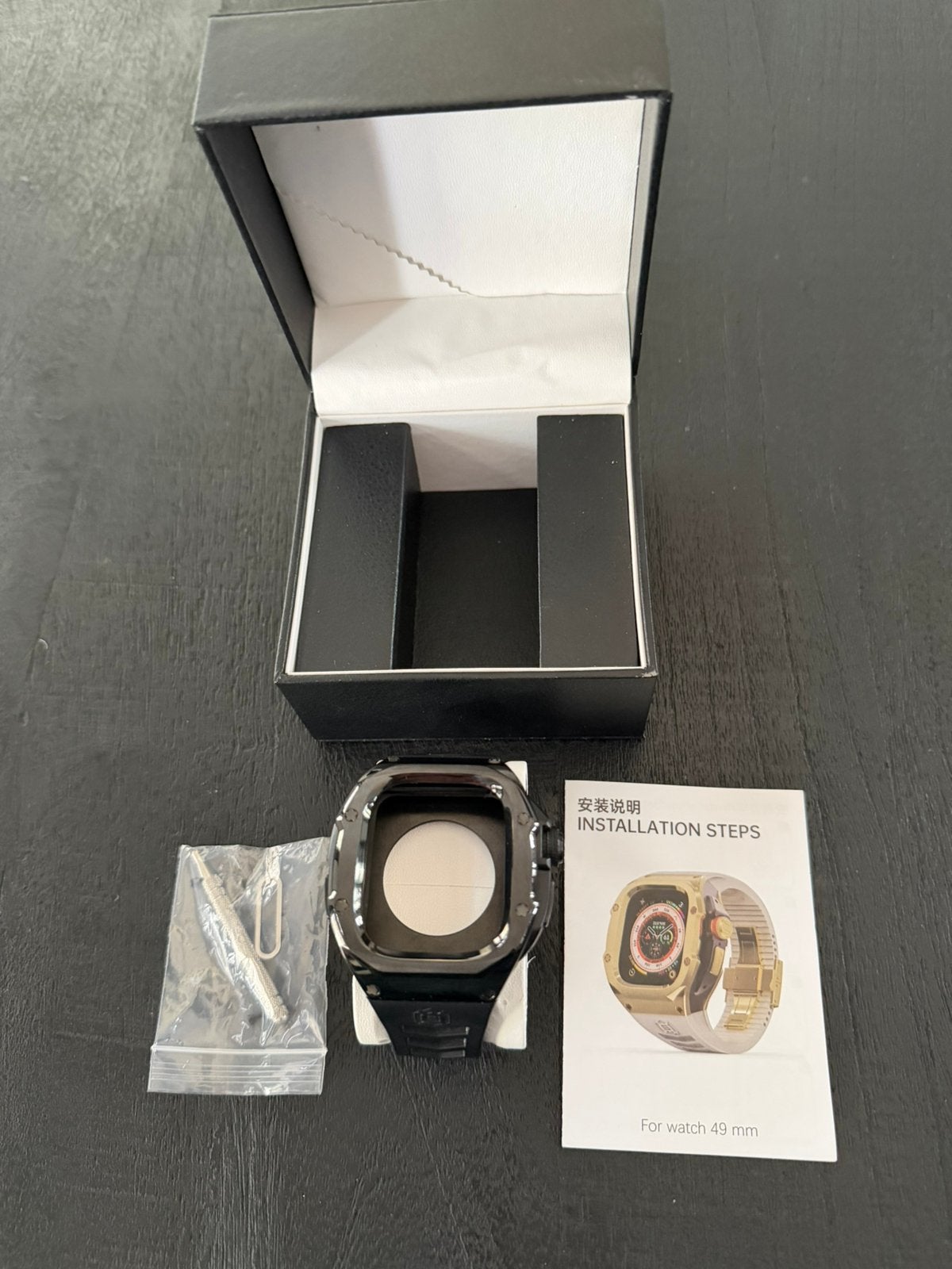 Zgan stoere zwarte full cover Apple watch Ultra & 2.Was €150, Ophalen of Verzenden, Zo goed als nieuw, Zwart, IOS