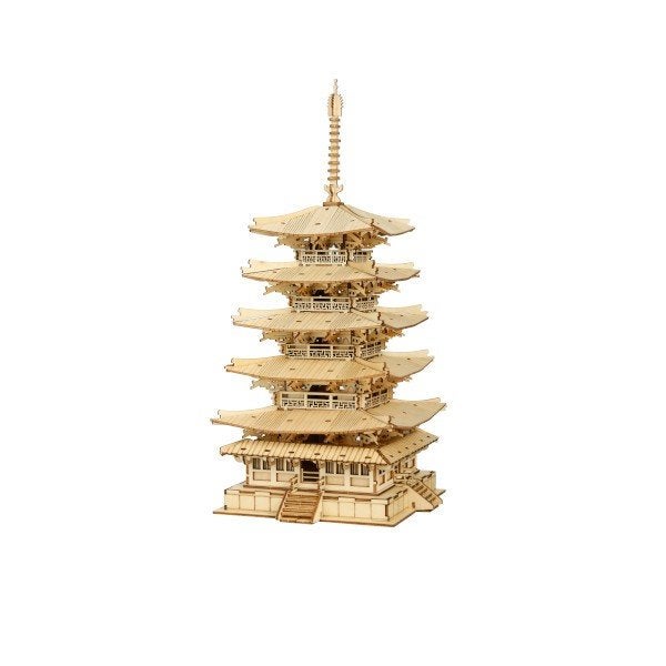 Robotime Five-storied Pagoda TGN02 Bouwpakket Nieuw, ROKR, Gebouwen, Nieuw, Meerkleurig
