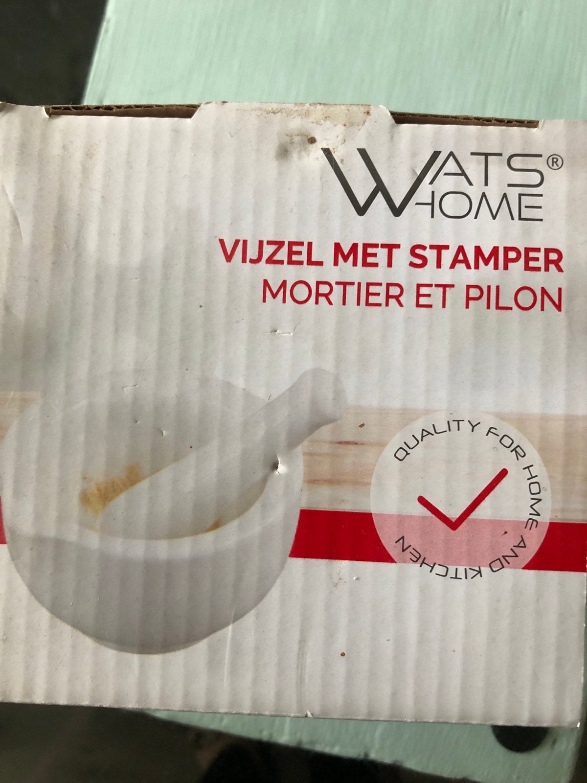 Nieuwe vijzel met stamper - Wats Home, Overige typen, Nieuw, Ophalen of Verzenden, Steen/keramiek
