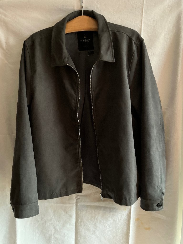 Herenjas suedestof, kleur muisgrijs, Kleding | Heren, Maat 52/54 (L), Stangata, Ophalen of Verzenden, Grijs
