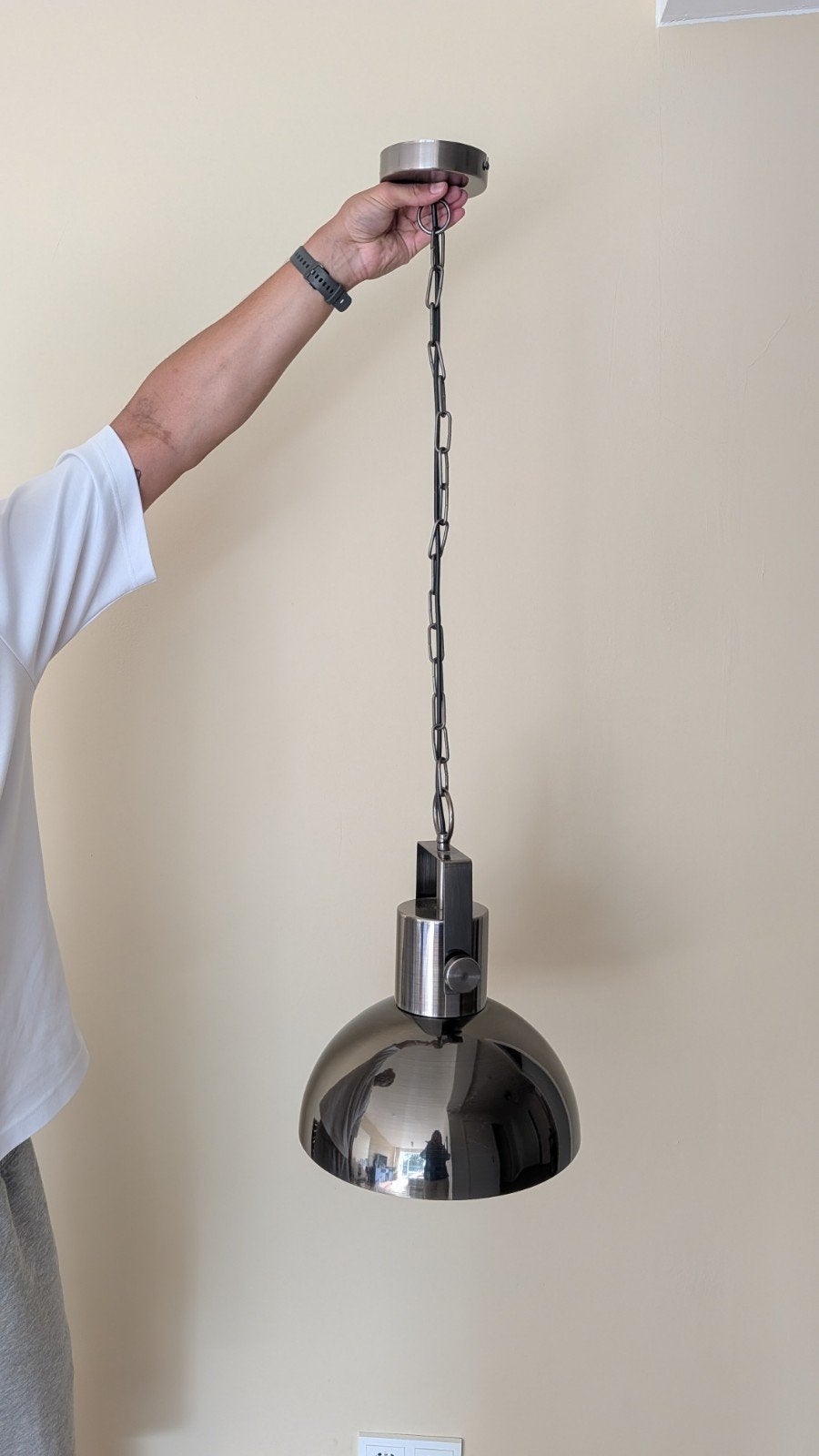 Eetkamerlamp met E27 fitting - 30 cm diameter, Huis en Inrichting, Lampen | Hanglampen, Ophalen of Verzenden, Gebruikt, Metaal