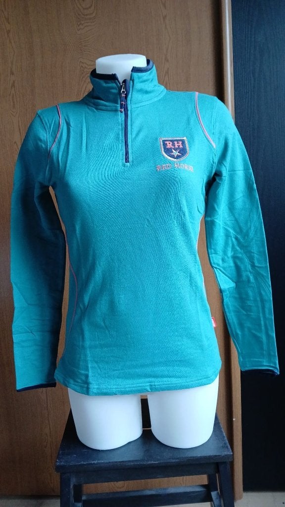 Sea blue groenig Red Horse Pully shirt maat 104 152 164 176, Dieren en Toebehoren, Paardrijkleding, Dressuur, Red Horse, Nieuw