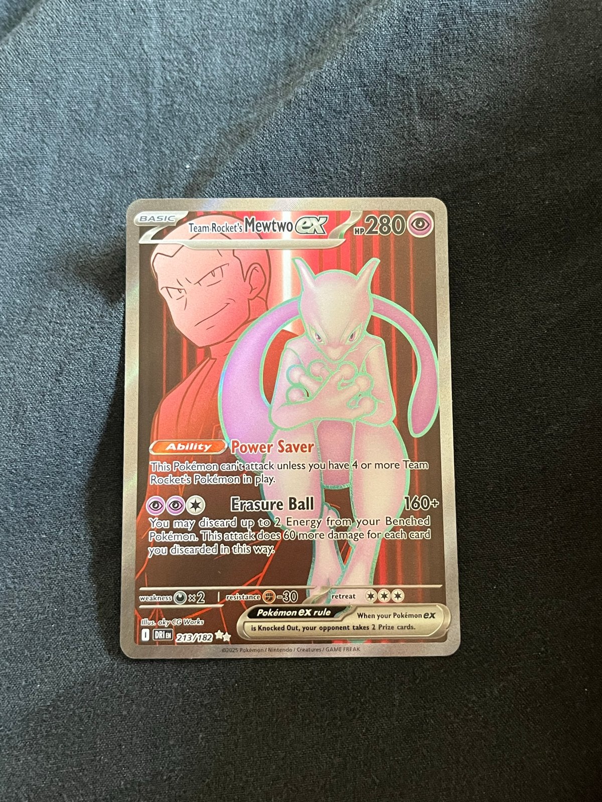 Mewtwo ex Destined Rivals 213/182 NM Pokémon Kaart, Ophalen of Verzenden, Zo goed als nieuw, Losse kaart, Foil