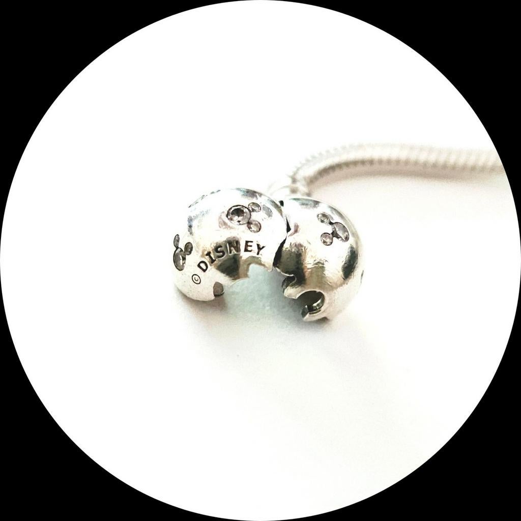 Pandora Disney 17.5 cm Mickey Armband / zirkonia voor bedels, Ophalen of Verzenden, Zo goed als nieuw, Zilver, Zilver